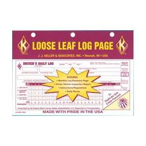  J.J. Keller Loose Leaf Drivers Daily Log Sheets with 31 