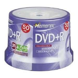  Memorex 50 Pack DVD+R 4.7GB/120 Min Capacity 16X Write 