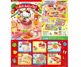   miniature Re ment Sanrio Hello Kitty Birthday Party Cake & Drink 6PCS