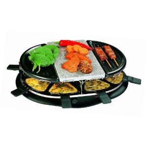   person raclette party grill with marble plate