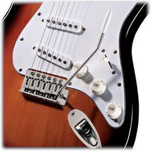 The legendary Fender Stratocaster electric guitar.