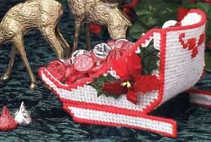 CHRISTMAS CANDY SLEIGH*/*plastic canvas pattern  
