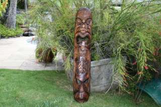 Authentic Hawaiian Hand Carved FIJIAN MASK 2 DEITIES HAPPINESS 40 