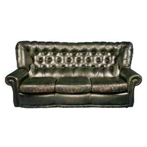  Duke Style Green Leather Sofa