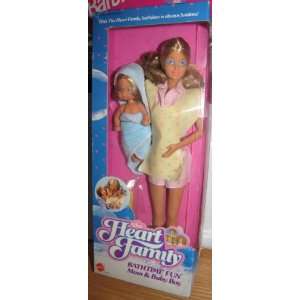  Heart Family Doll Mom and Baby Bathtime Fun 1987 Mattel 