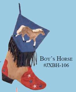 Kids Cowboy Boot Horse Rodeo Christmas Stocking Plush Western Rustic 