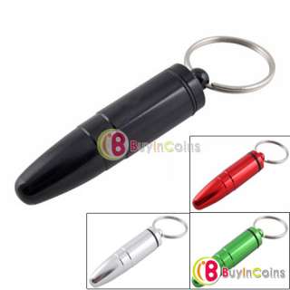 New Waterproof Aluminum Pill Box Case Bottle Holder Container Keychain 