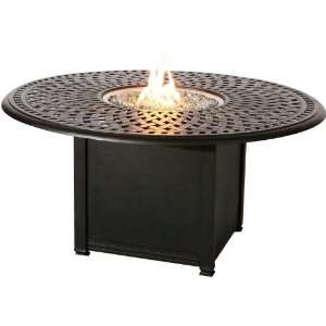  Darlee Patio Dining Table With Propane Fire Pit   Mocha 