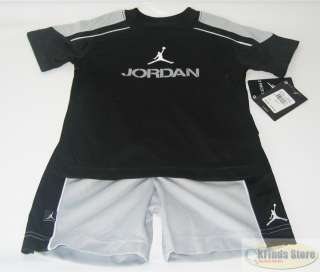 NWT Nike Air Jordan Baby Boy Set 2 Piece Size 4T Infant Gray & Black 
