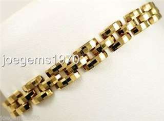 faceted links bracelet 14k yellow gold 7 italian craftsmanship new