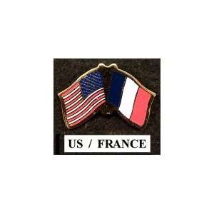    United States France Friendship Flag Lapel Pin 
