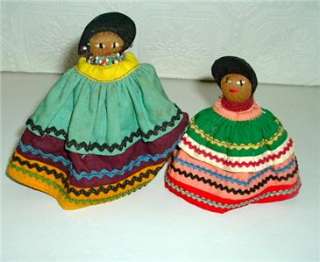     1940s Seminole Indian Folk or Ethnic Dolls of Palmetto Pine Fiber