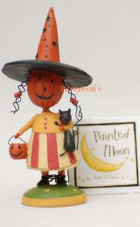 Blossom Bucket Pumpkin Witch With Black Cat  