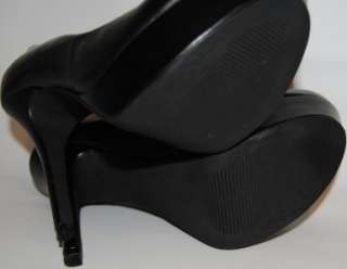 JESSICA SIMPSON Given Black Leather Platform High Heel Pump   Size 8 