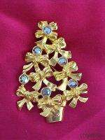 Vtg AVON AB RS Christmas Tree with Bows Pin Brooch  