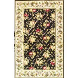   Rugs Colonial Black/Ivory Summer Fruits Oval 2.60 x 4.60 Area Rug