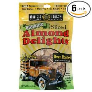 Maisie Janes Organic Sliced Oven Roasted Almond Delights, 4 Ounce 