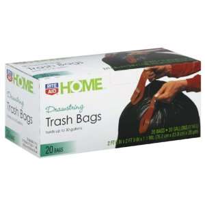  Rite Aid Trash Bags, Drawstring, 30 gallons, 20 ea Health 