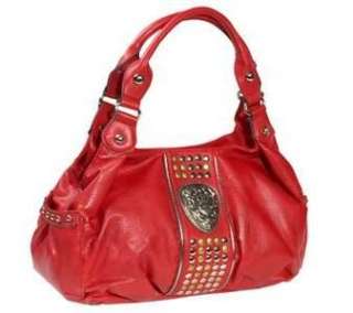 Kathy Van Zeeland Pepper Hot Stud Satchel Handbag Purse Bag  