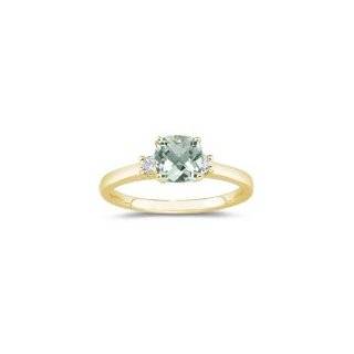 10 Cts Diamond & 2.68 Cts Green Amethyst Classic Three Stone Ring in 