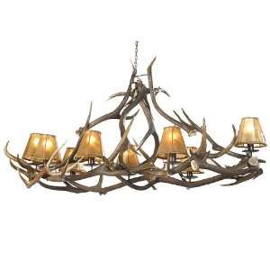  Elk Antler Oval Chandelier   8 Light