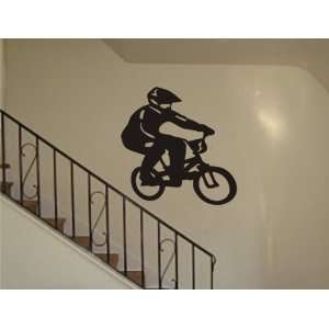 Biker Decal Sticker Wall Sports Cool Boy Girl Nursery Bmx Bike