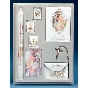   Kathryn Fincher Communion Girl Porcelain Keepsake Boxes with Rosaries