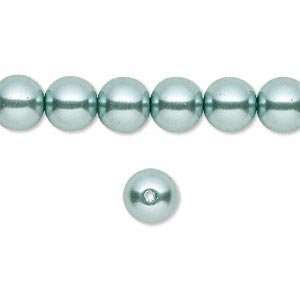  #2805 8mm Bead, glass pearl, teal, round 15 beads Arts 