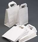 100 white sos paper carrier food bags small 9 x7 x3 5  