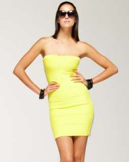  bebe Side Zip Strapless Banded Dress Clothing