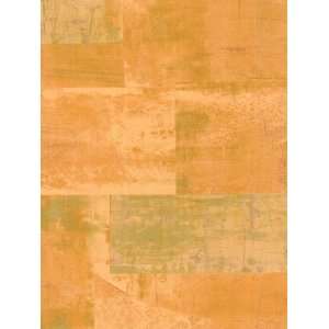  Wallpaper Textured Vinyl Orange and Metallic Gold Faux 