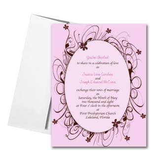 Pink Scroll Mirror Invitations Wedding Baby Shower  