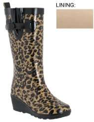 Capelli New York Shiny Wild Leopard Wedge Rain Boot