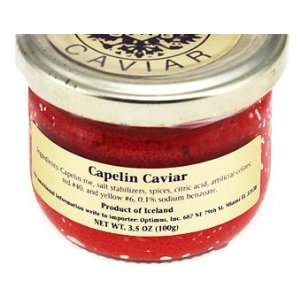 Red Capelin Caviar   pasteurized caviar   3.5 oz/100 gr, Iceland 