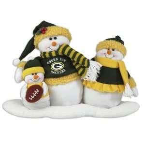  Green Bay Packers Decorative Table Top Snowman Family 