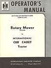 1960s International Cub Cadet Tractor 38 Inch Rotary Mower Operators 