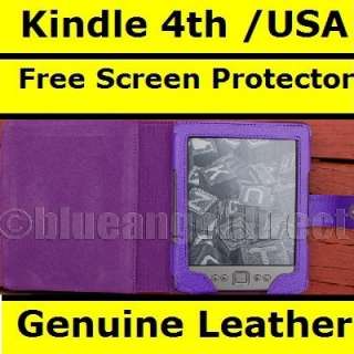   Kindle 4 4th Generation Genuine Leather Pouch Case Cover   GRN  