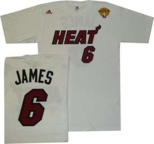 Miami Heat Lebron James T Shirt WHITE Small Finals  