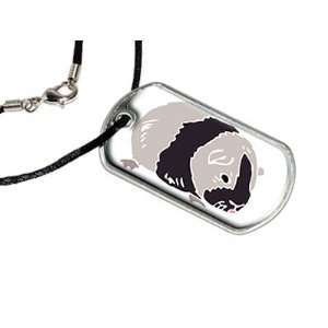 Guinea Pig   Military Dog Tag Black Satin Cord Necklace