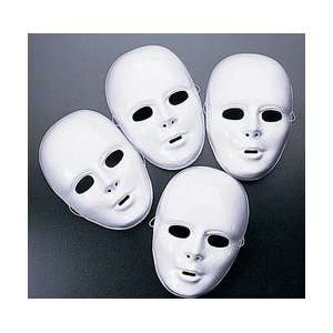   Plastic Halloween White Drama Party Kids Face Masks
