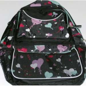  Black Hearts Backpack Sport School Travel Back Pack 