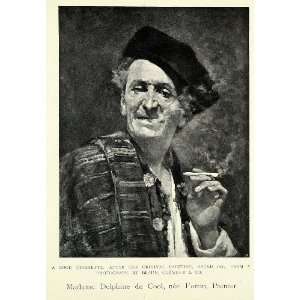  1905 Print Hand Rolled Tobacco Cigarette Joint Man Smoking 