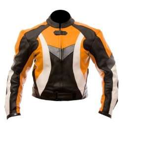  Pure Cow Hide Racing Leather Jacket with CE Standard Armor 