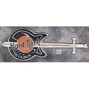 Hard Rock Cafe Pin # 7659 Reykjavik Black Rick. W/sword   White Tip 