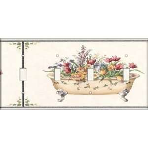  Four Switch Plate   Flowery Bathtub