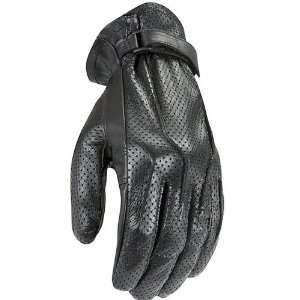   Leather Harley Touring Motorcycle Gloves   Black/Perforated / Medium
