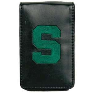 Michigan State Spartans Black Leather Embroidered iPod Case  