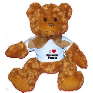  I Love/Heart Crossword Puzzles Plush Teddy Bear with BLUE 
