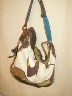 Lucky Brand handbag shoulder bag, canvas & leather large purse  