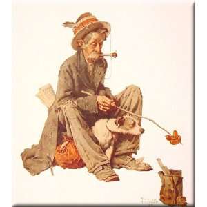  Hobo and Dog 27x30 Streched Canvas Art by Rockwell, Norman 